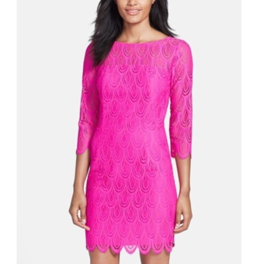 NWT Lilly Pulitzer Hera Dress Lace Sleeves Solid